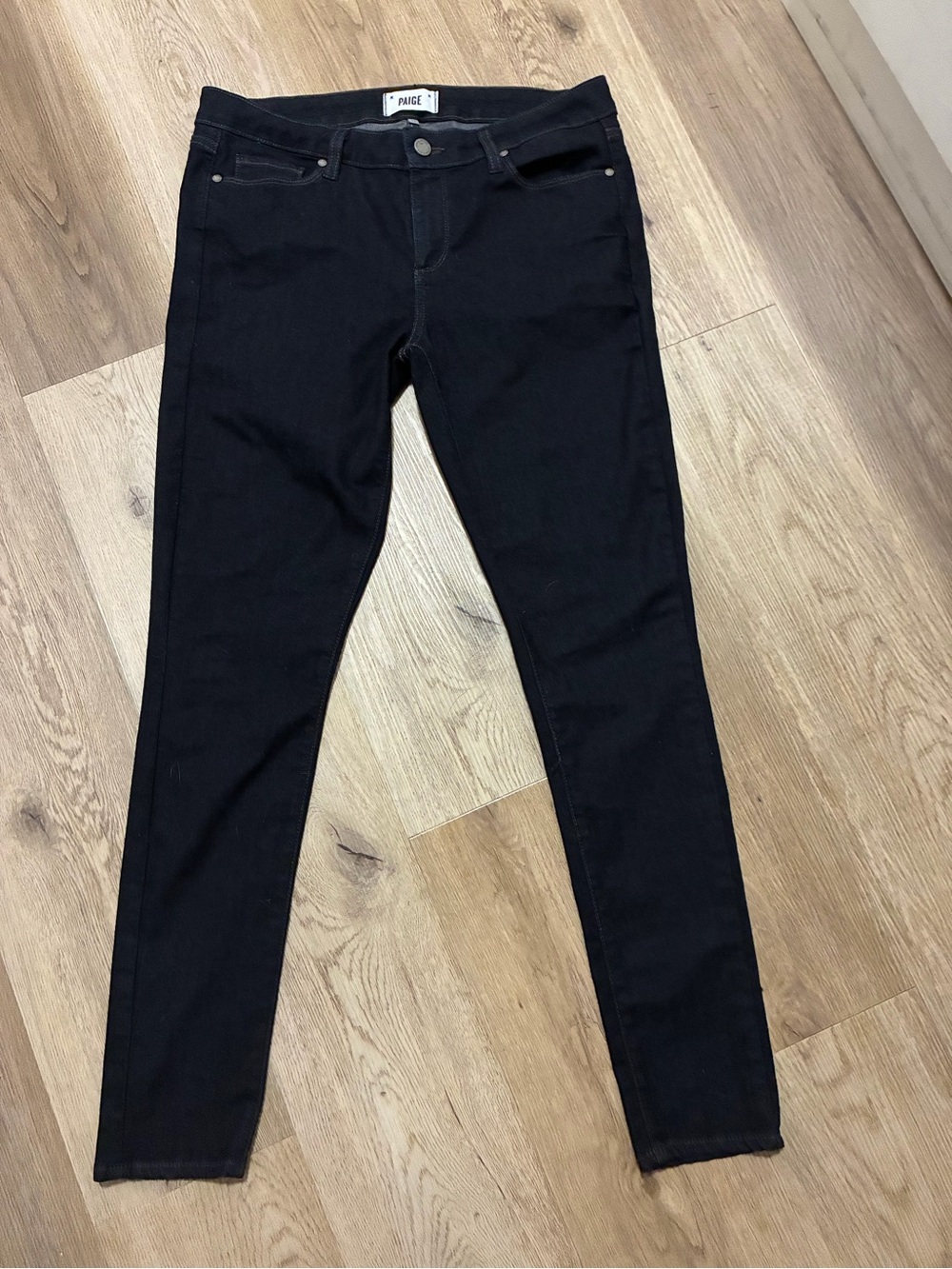 PAIGE Dark Blue  Skinny Jeans - Sleek High-Rise Style